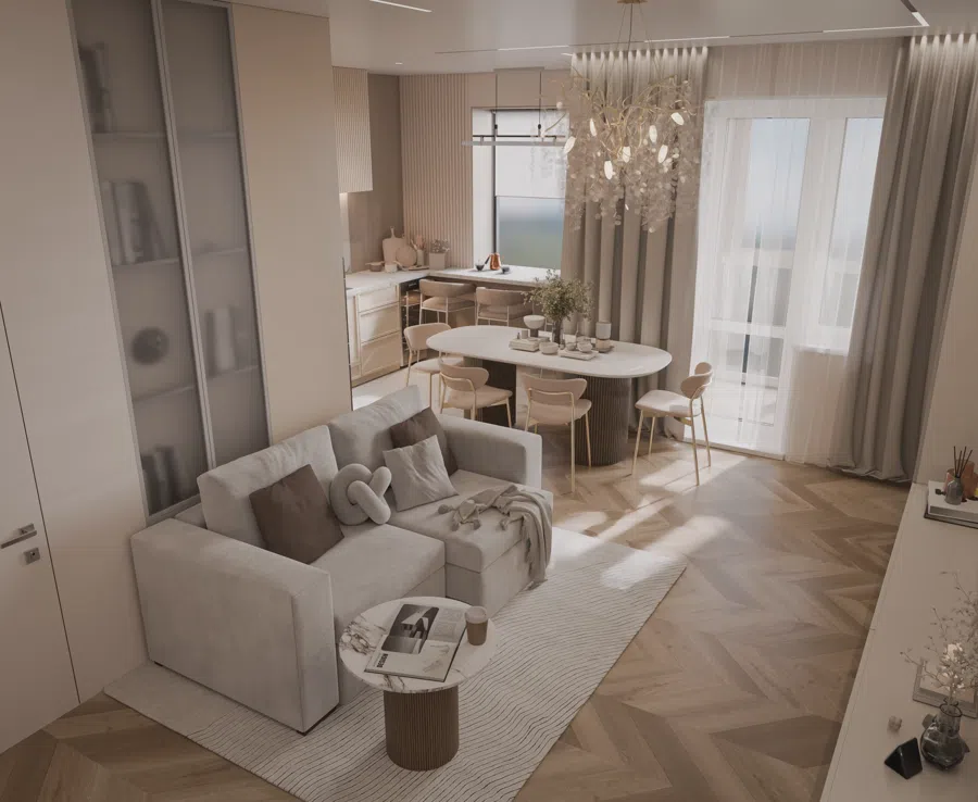 Интерьерная визуализация — рендер, автор Михаил Изотов, перенесён из 3ds Max в Blender Cycles с помощью NodeFlow Platform